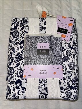 Peri Home Queen Sheet Set - Black & White Halloween